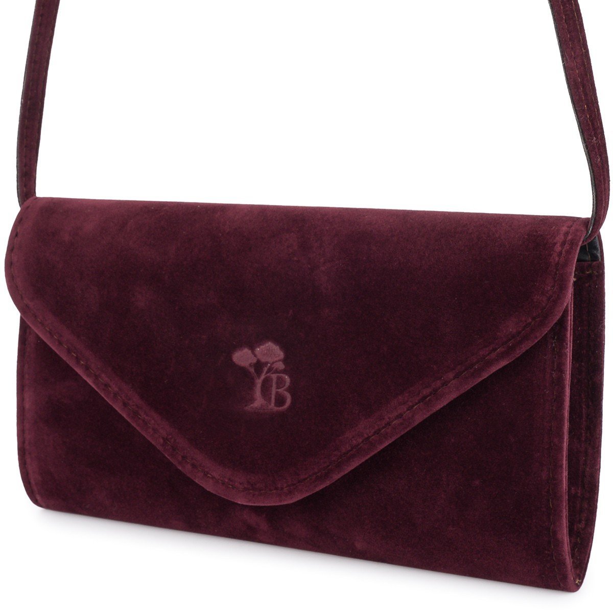 Damska Torebka Kopertówka Zamszowa Mała Beltimore burgundowa W19
