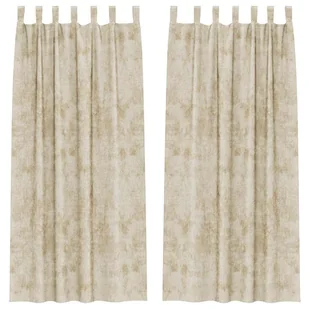 vidaXL Zasłona z zasłonami 2 pcs Kremowy 245 x 140 cm Aksamit - Zasłony - miniaturka - grafika 1