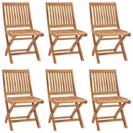 Fotele i krzesła ogrodowe - vidaXL Lumarko Składane krzesła ogrodowe, 6 szt., lite drewno tekowe! 3072805 - miniaturka - grafika 1