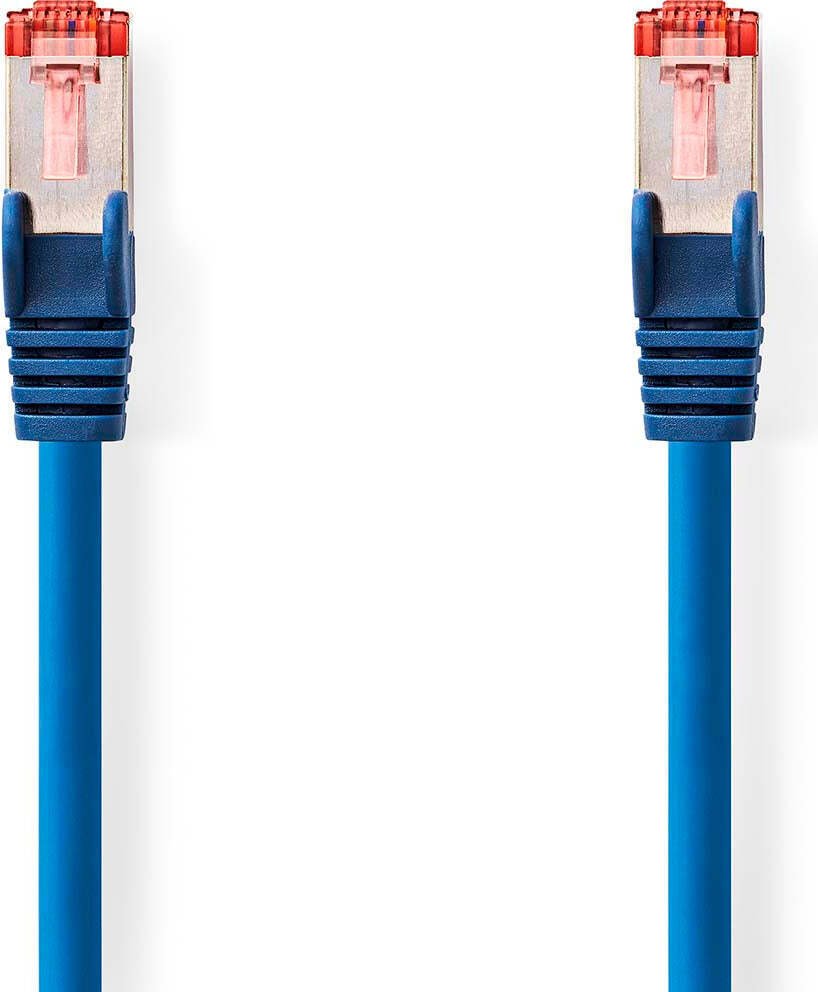 Kabel sieciowy CAT6 RJ45 męski RJ45 męski S/FTP 10,0 m Okrągły LSZH Niebieski Etykieta