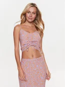 Koszulki i topy damskie - Roxy Top Vibrant ERJWT03564 Różowy Slim Fit - miniaturka - grafika 1