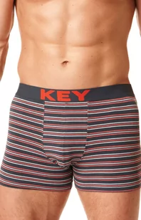 Key bokserki w sportowym stylu ciemnoszare, Kolor ciemnoszary-wzór, Rozmiar L, Key - Intymna - Majtki męskie - miniaturka - grafika 1