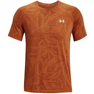 Koszulki męskie - Under Armour Streaker Jacquard Tee 1369747-842 męski t-shirt pomarańczowy - grafika 1