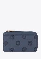 Biżuteria - akcesoria - Damskie etui na karty z imitacji skóry granatowe - miniaturka - grafika 1