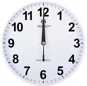 Zegary - Perfect Zegar ścienny PW347-2100-1 biały radiowy 25,5 cm - miniaturka - grafika 1