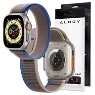 Akcesoria do smartwatchy - Pasek nylonowy Alogy Sport Strap na rzep do Apple Watch 1/2/3/4/5/6/7/8/SE (38/40/41mm) Niebiesko-szary - miniaturka - grafika 1