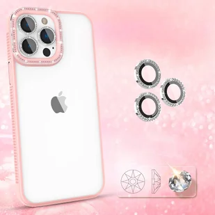 Kingxbar Sparkle Series etui iPhone 13 Pro z kryształami obudowa pokrowiec na tył plecki różowy - Etui i futerały do telefonów - miniaturka - grafika 3
