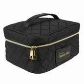 Kosmetyczki, organizery i kuferki - Kosmetyczka damska podróżna duża czarna kuferek Captain Mike - miniaturka - grafika 1