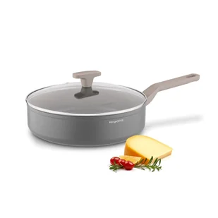 GŁĘBOKA PATELNIA INDUKCJA duża marmurowa patelnia Z POKRYWKĄ 28cm Pancetta - Patelnie - miniaturka - grafika 1