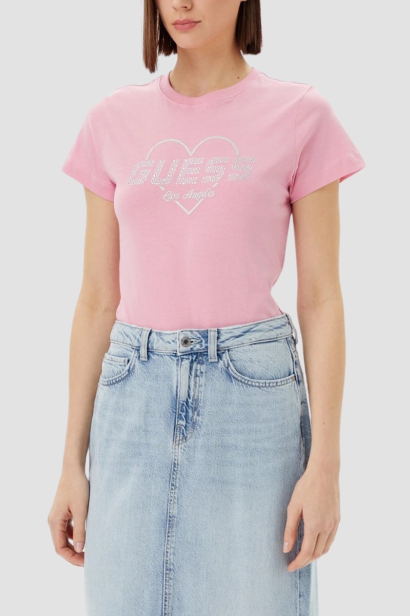 GUESS Różowy damski t-shirt Narciso S