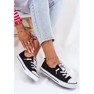 Trampki damskie - Materiałowe Trampki Damskie Lee Cooper LCW-25-02-3299L Czarne - miniaturka - grafika 1