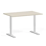 Stoły i stoliki do biura - Stół z regulacją wysokości, 1 silnik, 745 - 1235 mm, blat 1200 x 800 mm, podstawa biała, brzoza - miniaturka - grafika 1