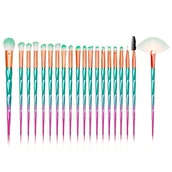 Pędzle do makijażu - Zestaw Pędzli 20SZT Unicorn Jednorożec Zielone - miniaturka - grafika 1