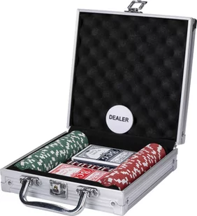 Zestaw do pokera texas 100 żetonów 2 talie 5 kości 2kg - Inne gry towarzyskie - miniaturka - grafika 2