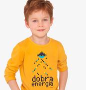 Moda i Uroda OUTLET - T-shirt z długim rękawem dla chłopca, z napisem dobra energia, żółty 3-8 lat - miniaturka - grafika 1