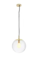 Lampy sufitowe - Kaspa Lampa wisząca Alur S 10736109 pojedynczy zwis w kształcie kuli ze złotymi detalami - miniaturka - grafika 1
