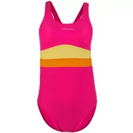 Stroje kąpielowe dla dziewczynek - Kostium kąpielowy dla dziewczynki Crowell Swan różowo-pomarańczowo-żółty - miniaturka - grafika 1