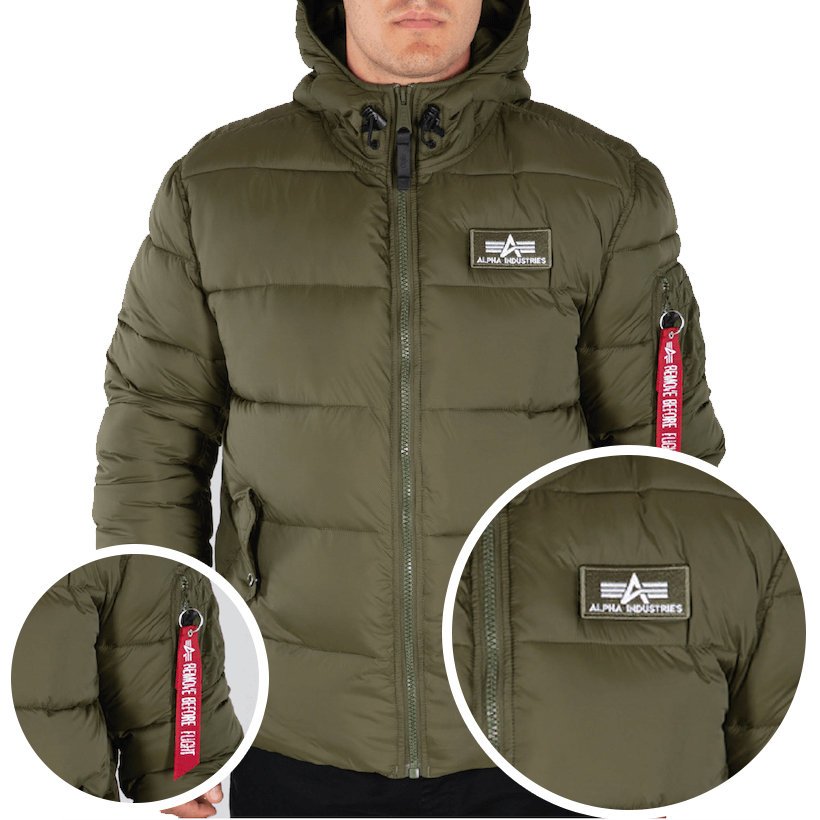 Alpha Industries kurtka męska pikowana z kapturem Hooded Puffer FD XL