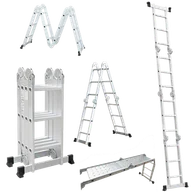 Drabiny - Wielofunkcyjna drabina aluminiowa z podestem 4x3 - Hardmaister - miniaturka - grafika 1