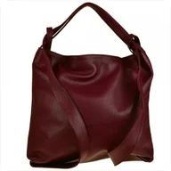 Torebki damskie - Torebko plecak duży skórzany bordo buraczek - miniaturka - grafika 1