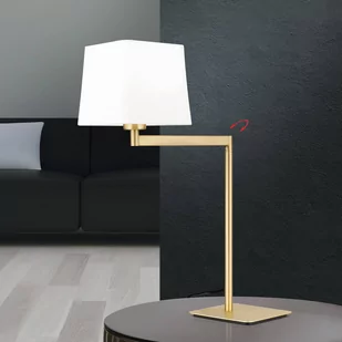 Lampa stołowa z tkaniny Carlton, mosiądz matowy - Lampy stojące - miniaturka - grafika 2