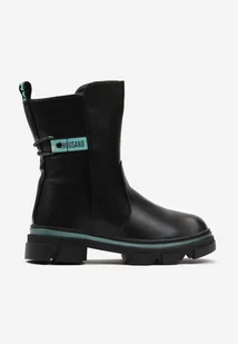 Czarno-Zielone Botki Sztyblety z Protektorem Cercella - Botki damskie - miniaturka - grafika 1