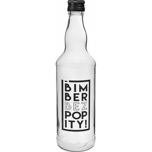 Browin Butelka 0,5 L z zakrętką i nadrukiem Bimber Bez Popity - 12 szt. - Domowy wyrób alkoholu - miniaturka - grafika 1