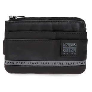 Pepe Jeans Torebka z paskiem na karty czarna 11x7x1,5 cm Skóra by Joumma Bags, Czarny (Black), Talla única, Portfel na karty - Portfele - miniaturka - grafika 1