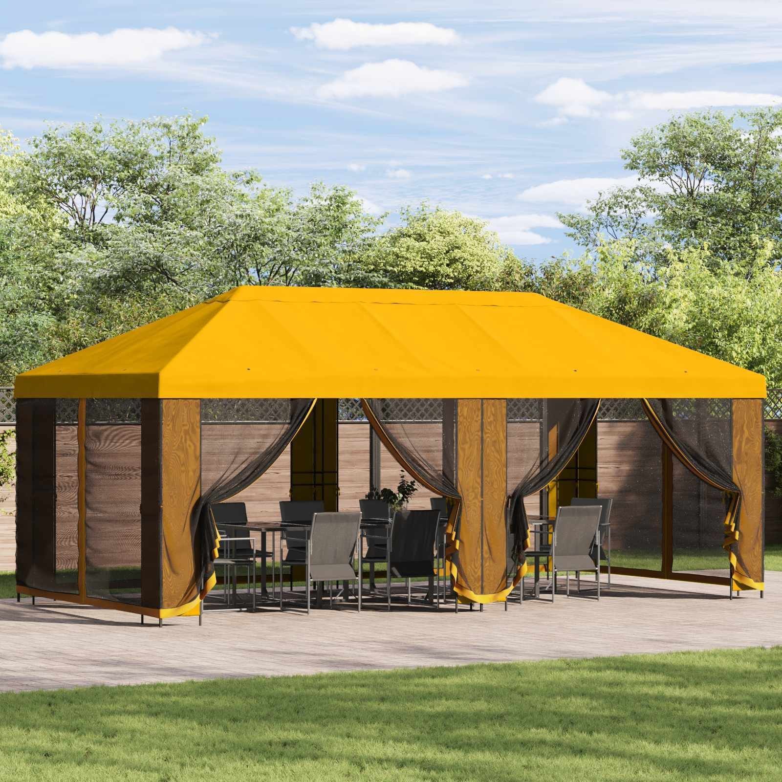 vidaXL Altana ogrodowa 6 x 3 m żółty Poliester i Stal 190