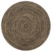 Dywaniki łazienkowe - vidaXL Ręcznie wykonany dywan, juta, czarny i naturalny, 120 cm 133726 - miniaturka - grafika 1