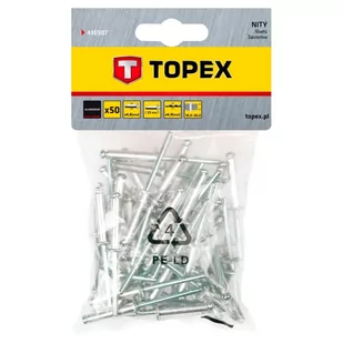 Topex Nity aluminiowe 4,8 x 23mm, 50 sztuk, , 43E507 - Nity - miniaturka - grafika 3