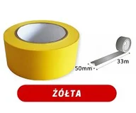 Taśmy klejące - Taśma oznaczeniowa ostrzegawcza podłogowa żółta PAPER-TECH - miniaturka - grafika 1