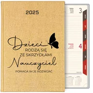 Notesy i bloczki - KALENDARZ TERMINARZ ZŁOTY B5 2025 PREZENT DLA ZŁOTEGO NAUCZYCIELA PLANER WZ - miniaturka - grafika 1