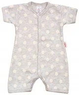Pajacyki dla niemowląt - PAJAC KRÓTKI rękaw rampers GROCHY POPIEL MELANŻ 56 KLEKLE - miniaturka - grafika 1