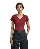 Koszulki i topy damskie - G-STAR RAW Women's Eyben Stripe Slim V-Neck Top T-Shirt, Red (Bright Russet 4107-9819), S, Czerwony (Bright Russet 4107-9819), S - miniaturka - grafika 1