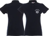 Odzież robocza - Promostars LPP - Koszulka Polo ratownicza granatowa damska odblaskowa - nadruk przód - miniaturka - grafika 1