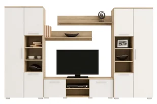 Meblościanka biała + dąb sonoma P5-M05 - Meblościanki - miniaturka - grafika 1
