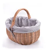 Torby i wózki na zakupy - Wiklinowy Świat Wiklinowy koszyk zakupowy PT z wkładem obszyciem materiałowym trzy krańce 1228-k00 - miniaturka - grafika 1