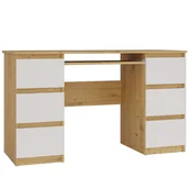 Biurka - Topeshop Kuba Dąb Artisan Biel 130x76x59 cm - miniaturka - grafika 1