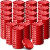 Pojemniki kuchenne - Metalowe wieczka do słoików i butelek Falla 200 szt. 43mm czerwone - miniaturka - grafika 1