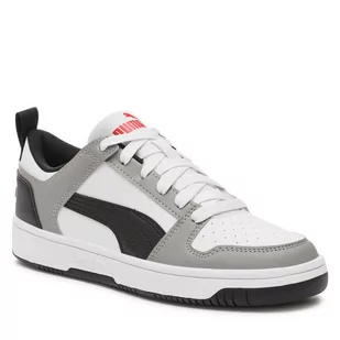 Sneakersy Puma Rebound Layup Lo Sl Jr 370490 20 Puma White-Puma Black-Concrete Gray-For All Time Red - Buty dla dziewczynek - miniaturka - grafika 1