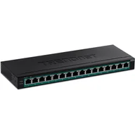 Pozostałe akcesoria sieciowe - Trendnet TPE-TG160H łącza sieciowe Nie zarządzany Gigabit Ethernet (10/100/1000) Obsługa PoE 1U Czarny - miniaturka - grafika 1