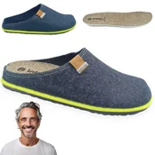 Kapcie damskie - Kapcie wsuwane męskie materiałowe granatowe pantofle klapki obuwie domowe Inblu Kapcie wsuwane męskie materiałowe granatowe pantofle klapki obuwie d.. - miniaturka - grafika 1