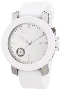 Paski - Nixon Damski zegarek na rękę The Raider biały/srebrny analogowy kwarcowy silikon A317179-00, biały, pasek - grafika 1
