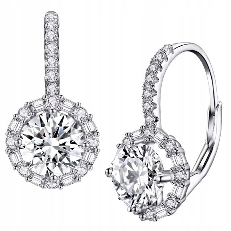 Kolczyki Srebrne Kolczyki Cyrkonie Srebro 925 Kolczyki Trusky