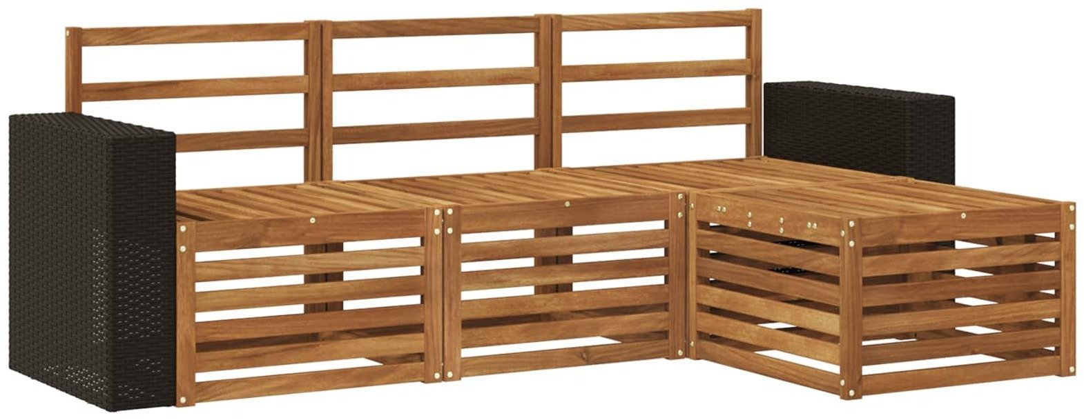 vidaXL Zestaw sof na zewnątrz 4 pcs naturalny