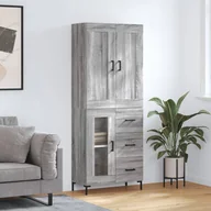 Witryny - vidaXL Witrynka szary dąb sonoma 69,5x34x180cm materiał drewnopochodny - miniaturka - grafika 1
