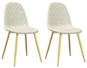 Krzesła - Komplet 2 kremowych welurowych krzeseł M5-H53 - miniaturka - grafika 1