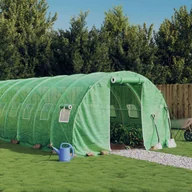 Szklarnie ogrodowe - vidaXL Szklarnia ze stalową ramą, zielona, 24 m², 8x3x2 m - miniaturka - grafika 1