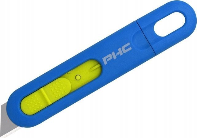 Dedra Nóż bezpieczny PHC Volo, z automatycznie chowanym, niewymiennym ostrzem, niebieski